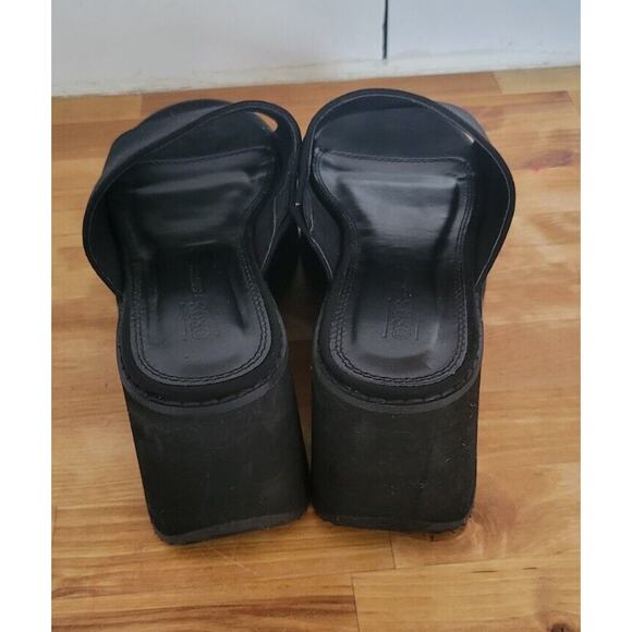 90s inspired Y2K Asos Slinky Black Chunky Platform Sandals Womens 7 - Picture 4 of 6